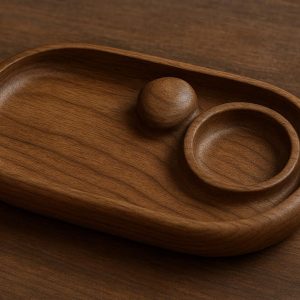 14 Wooden River Stone Inspired Valet Tray for Mens Dresser