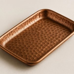 16 Metallic Hammered Copper Mini Tray for Bathroom and Vanity