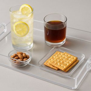 18 Modern Acrylic Clear Serving Tray for Drinks and Snacks