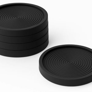 24 Thick Silicone Drink Coasters Absorbent and Dishwasher Safe