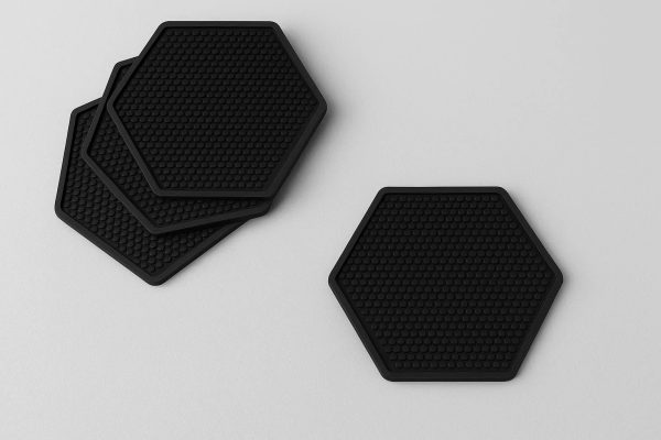 26 Hexagon Silicone Coasters Non Slip for Bar and Kitchen Use