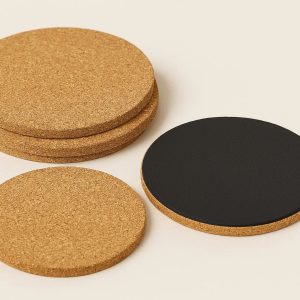27 Cork and Rubber Coasters Set with Non Slip Bottom Layer