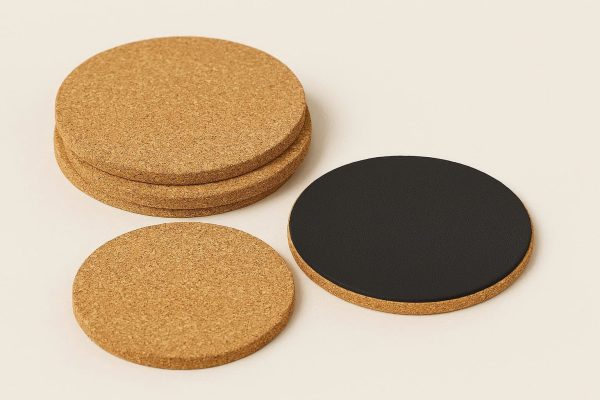 27 Cork and Rubber Coasters Set with Non Slip Bottom Layer