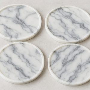 Marble Pattern Silicone Coasters Elegant and Heat Resistant