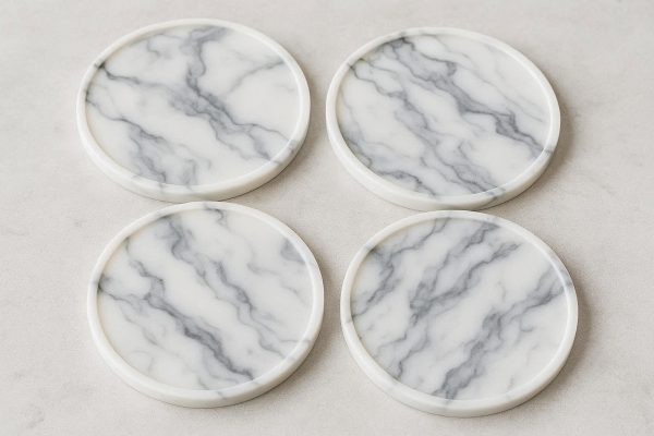 28 Marble Pattern Silicone Coasters Elegant and Heat Resistant