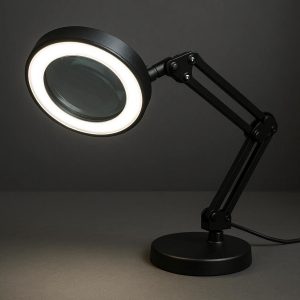 5 Adjustable Magnifying Glass Desk Lamp with Bright LED Ring Light