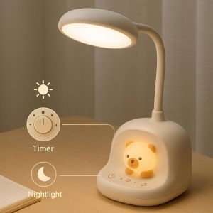 9 Dimmable Nursery Kids Desk Lamp with Timer and Night Light Function